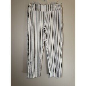 New Zac & Rachel The Ultimate Fit Womens Striped Whtie Blazer Pants About Sz 14*